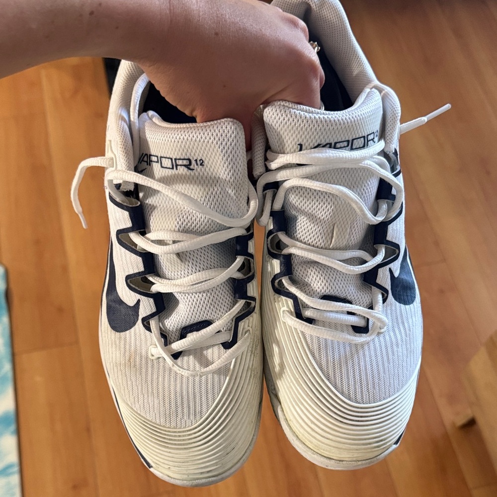 Nike Vapor 12 White and Black Athletic Shoes
